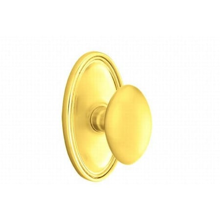 Emtek Egg Knob 2-3/8" Backset Passage With Oval Rose for 1-1/4" to 2" 8120EUS3